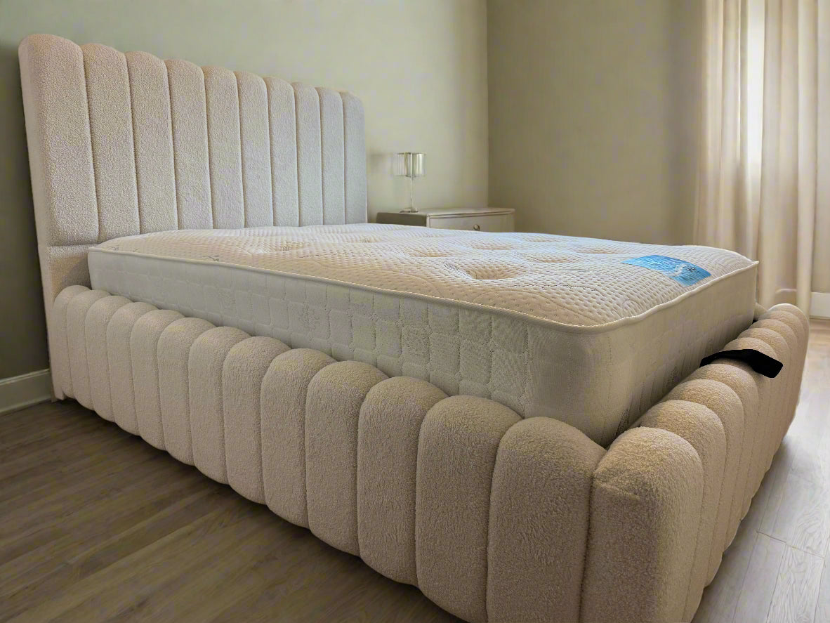 Cream Teddy Boucle Cloud Bed