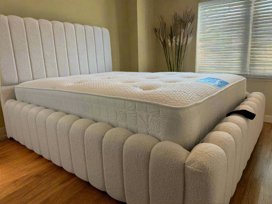Cream Teddy Boucle Cloud Bed