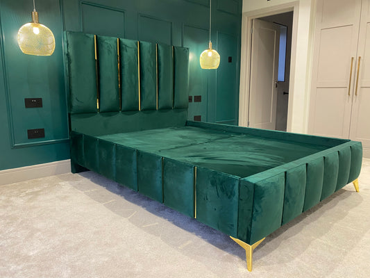 Luxury Gold Striped Bed